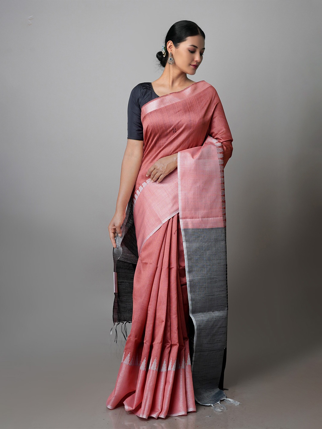 

Unnati Silks Zari Silk Blend Bhagalpuri Saree, Red