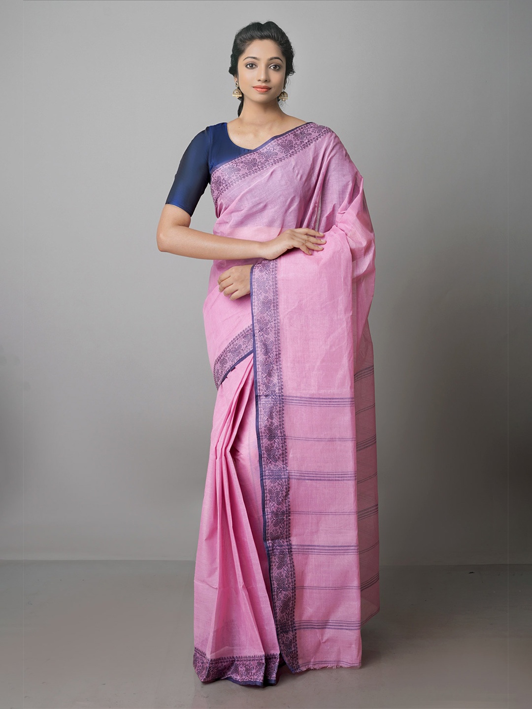 

Unnati Silks Woven Design Pure Cotton Taant Saree, Pink