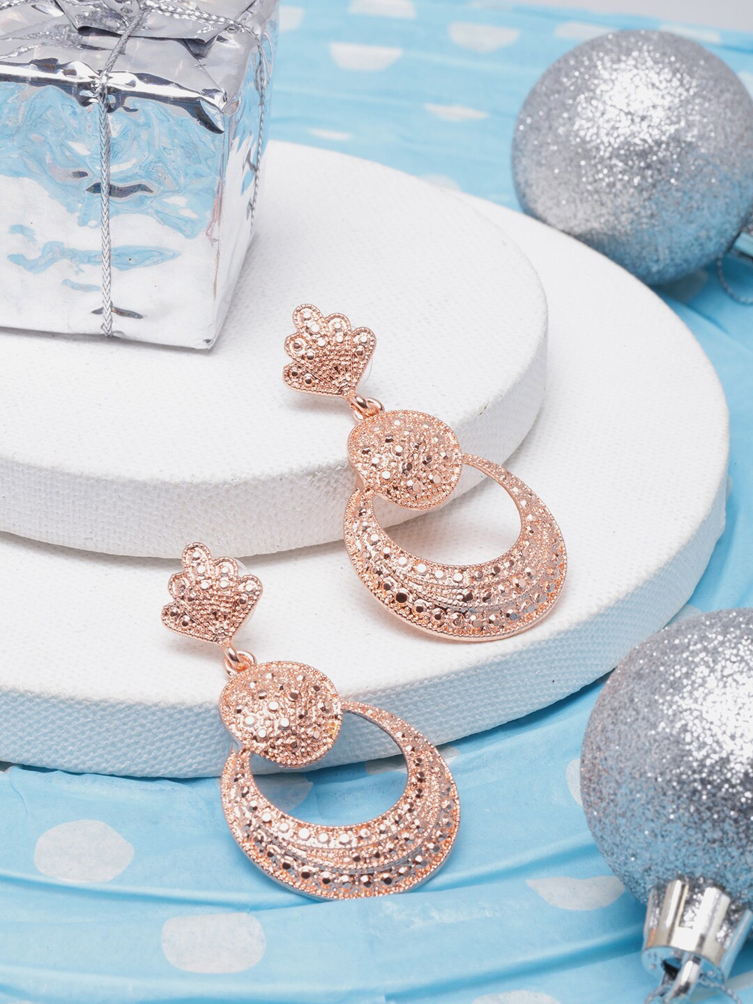 

DIVA WALK Rose Gold Plated Contemporary Drop Earrings