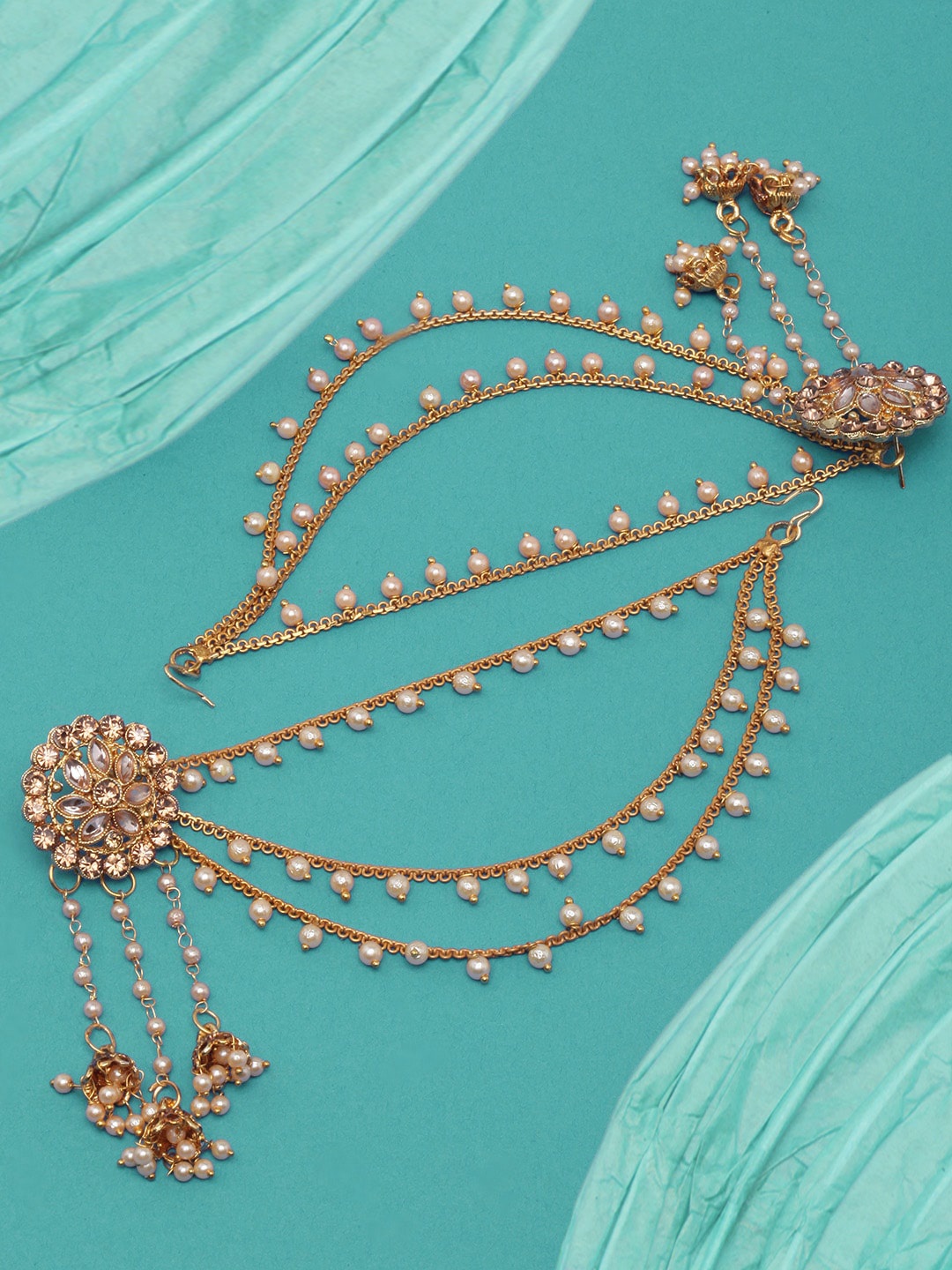 

DIVA WALK Contemporary Chandbalis Earrings, Gold