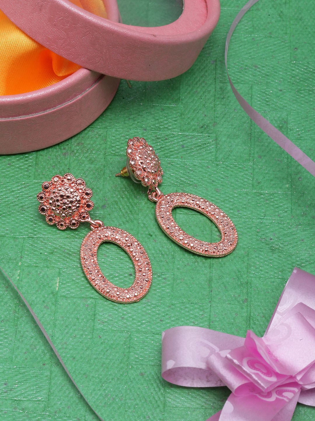 

DIVA WALK Gold-Plated Contemporary Drop Earrings, Rose gold