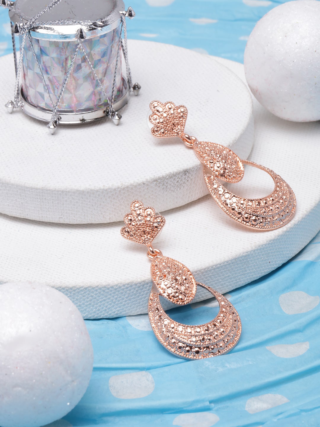 

DIVA WALK Contemporary Drop Earrings, Rose gold