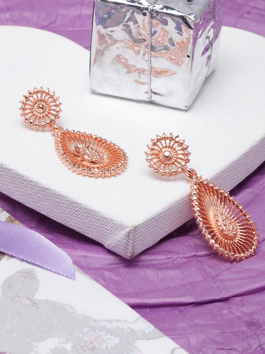 

DIVA WALK Contemporary Drop Earrings, Rose gold