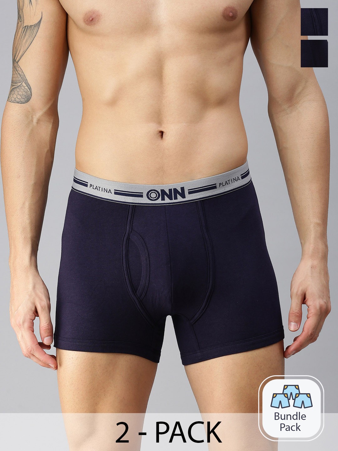 

ONN Men Pack Of 2 Solid Trunks ONN_OP_974_NB_NB_2pc, Navy blue