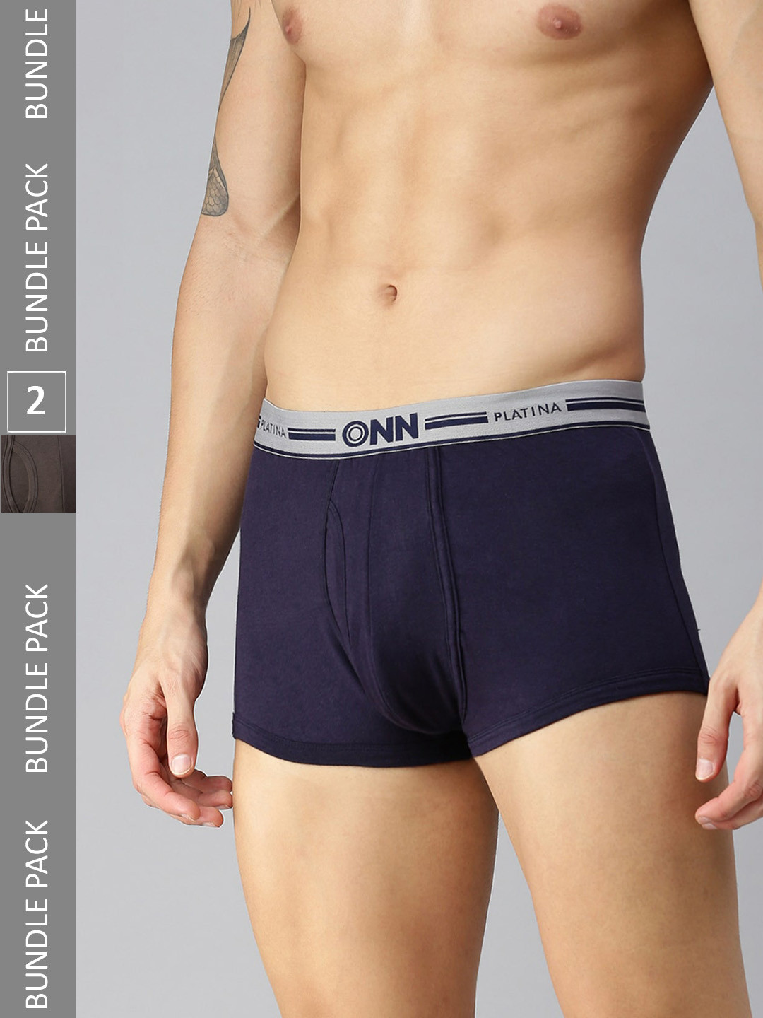 

ONN Men Pack Of 2 Solid Trunks ONN_OP_974_MOS_MOS_2pc, Brown