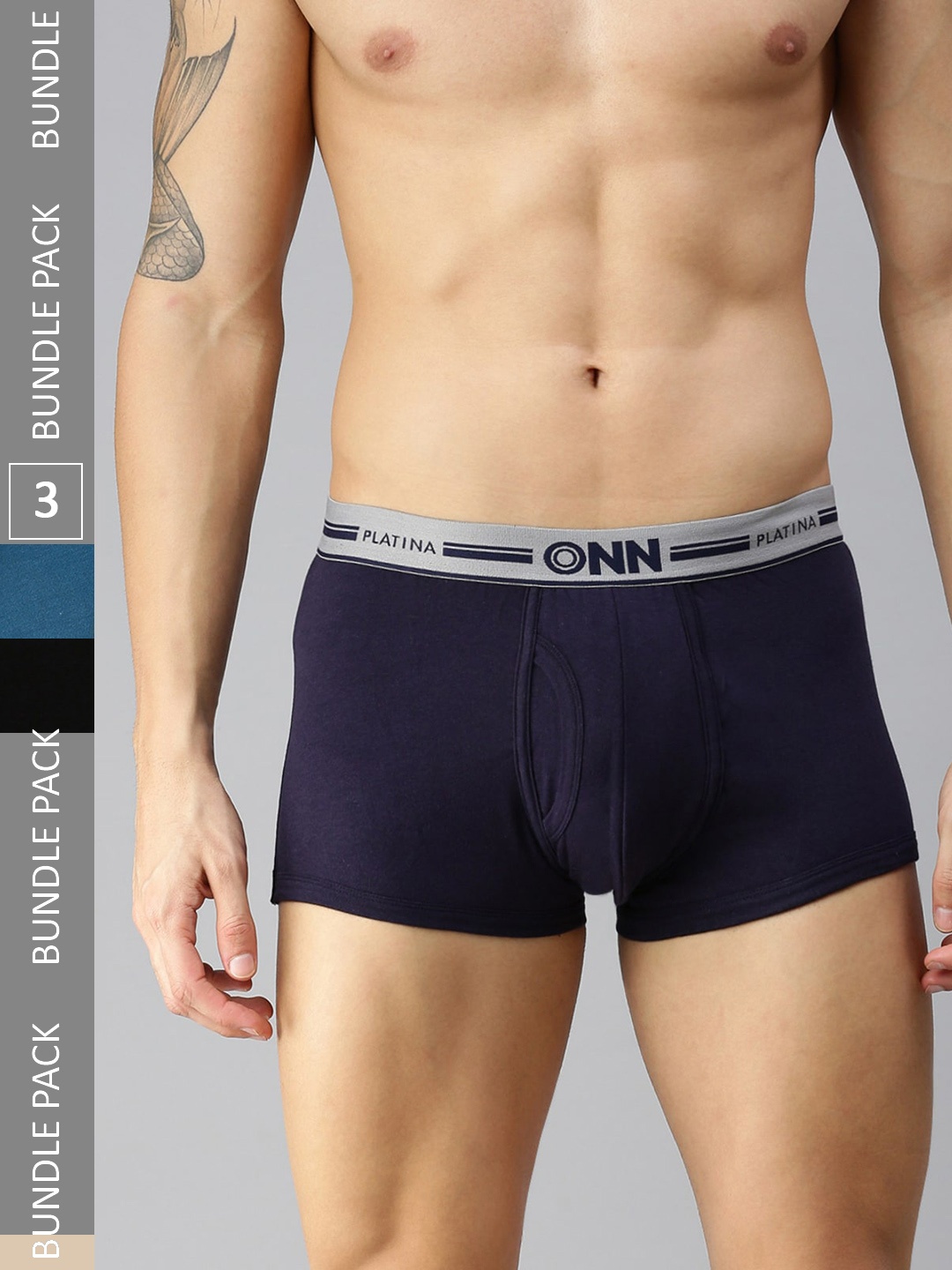 

ONN Men Pack Of 2 Basic Trunks, Blue