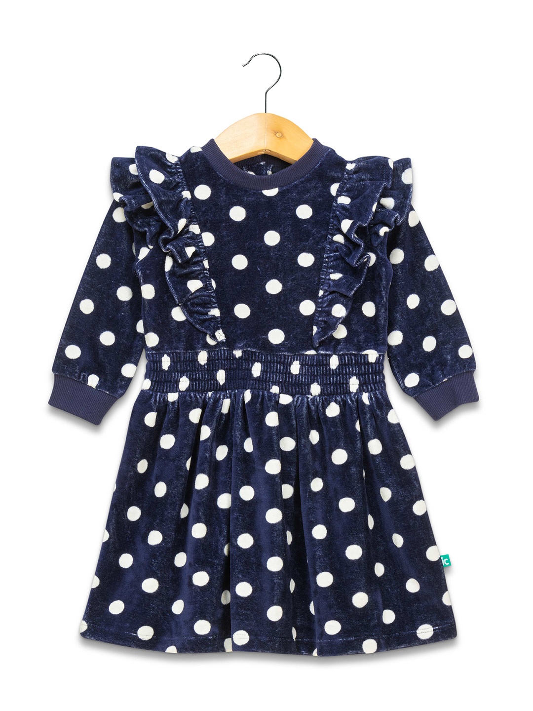 

JusCubs Girls Polka Dots Dress, Navy blue