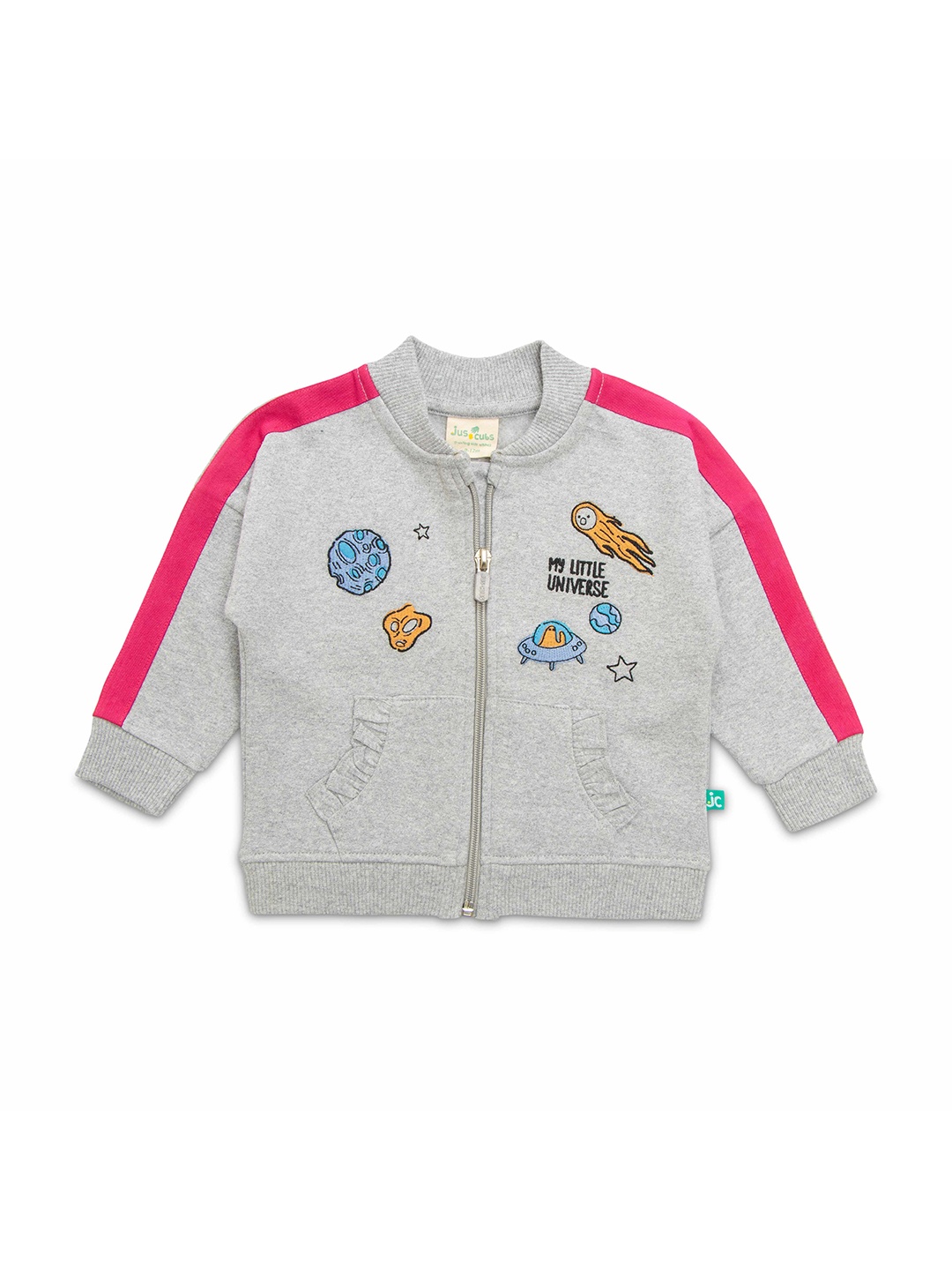 

JusCubs Girls Self Design Cotton Sweatshirt, Grey