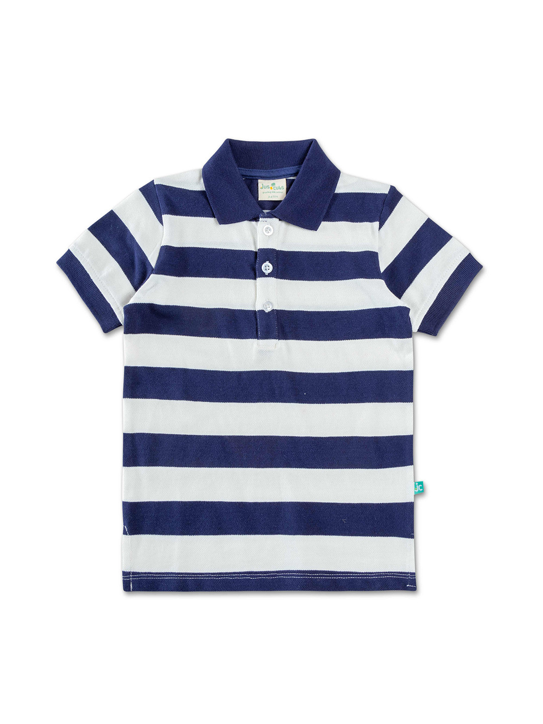 

JusCubs Boys Striped Polo Collar T-shirt, Navy blue