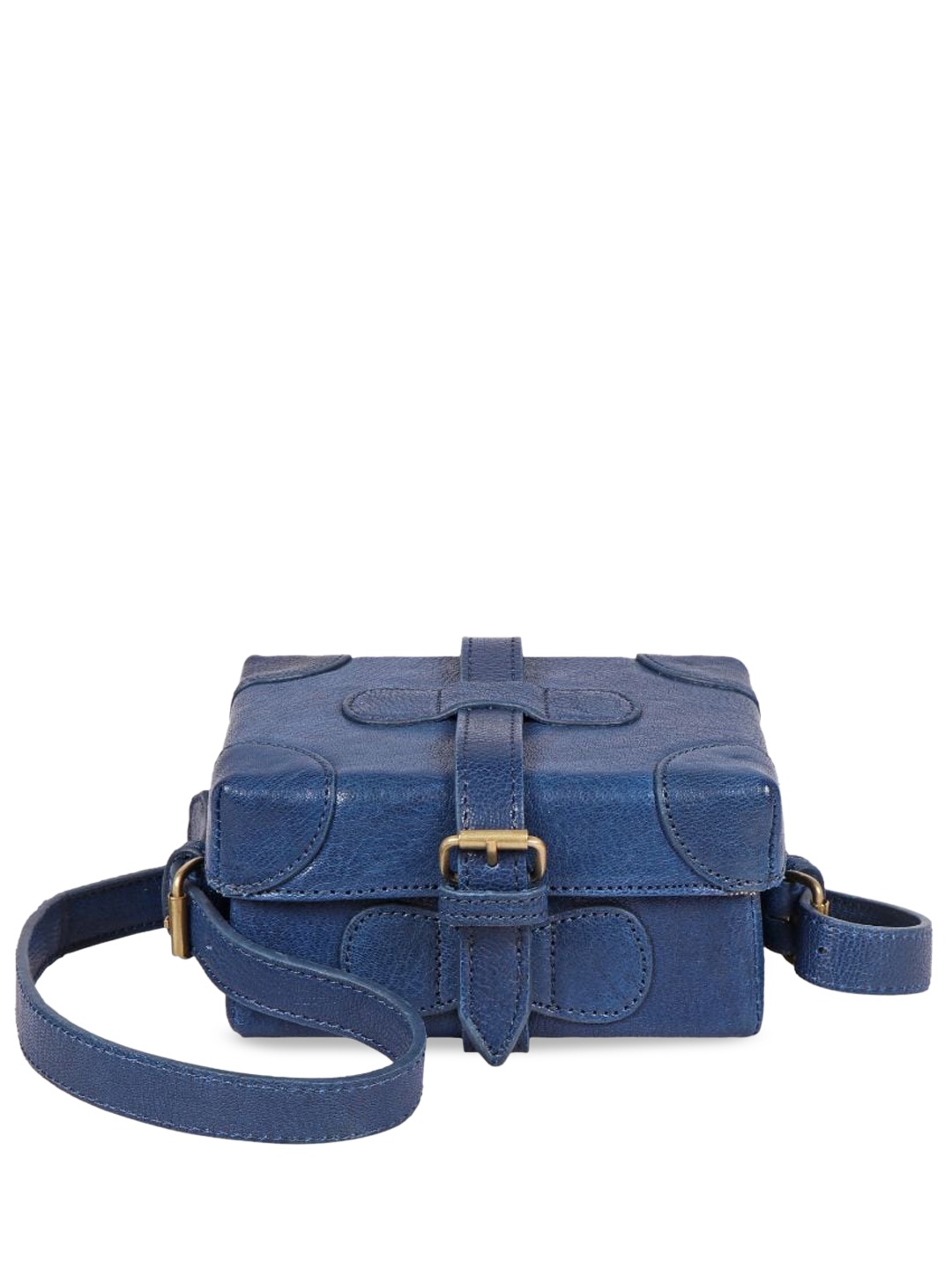 

Hidesign Women Animal Textured Leather Structured Sling Bag, Blue