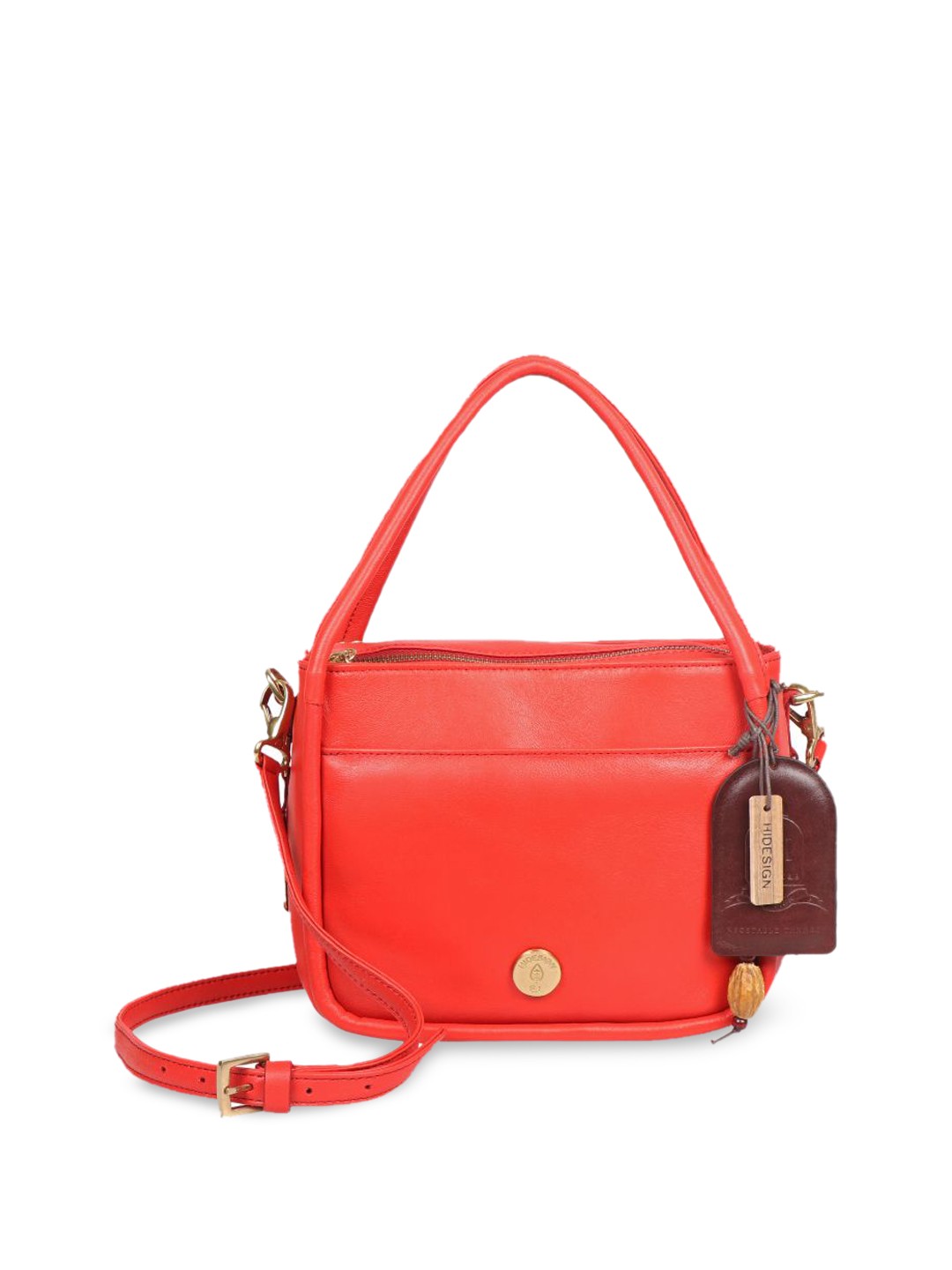 

Hidesign Leather Structured Sling Bag, Red