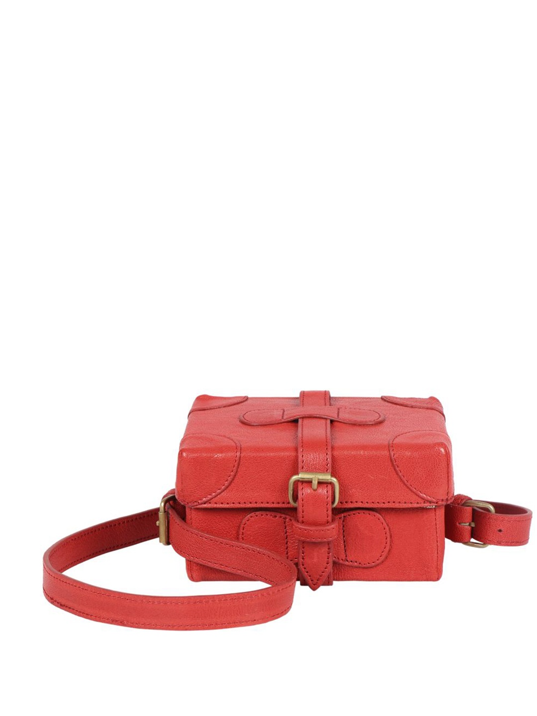 

Hidesign Leather Structured Handheld Bag, Red