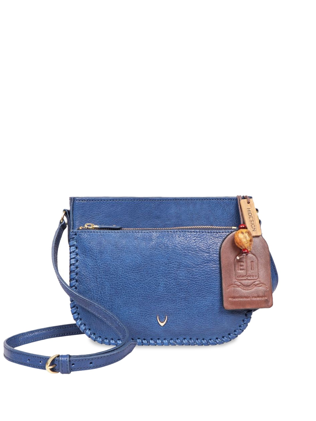 

Hidesign Leather Structured Sling Bag, Blue