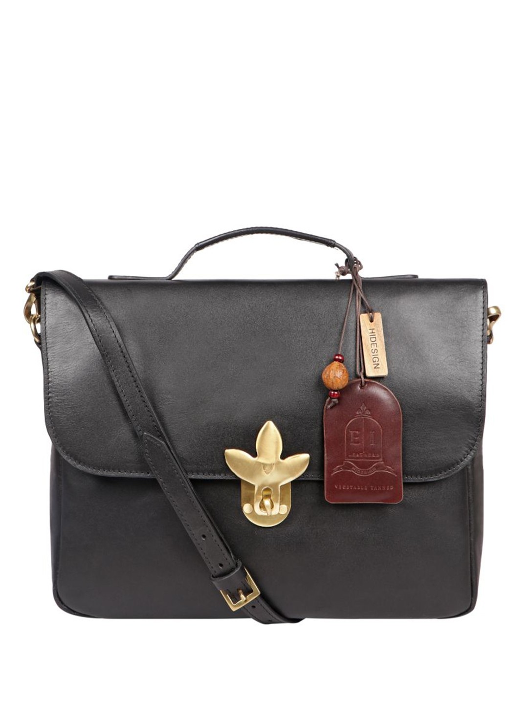 

Hidesign Leather Structured Satchel, Black