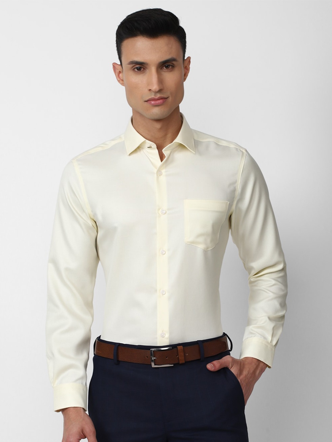 

Peter England Elite Men Cotton Cotton Formal Shirt, Cream