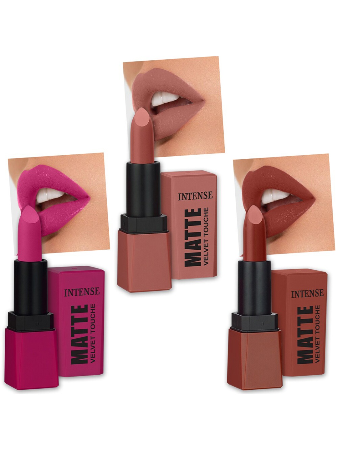 

PERPAA Sensational Matte Intense Velvet Touche Set Of 3 Lipsticks - 3.5 gm Each, Pink