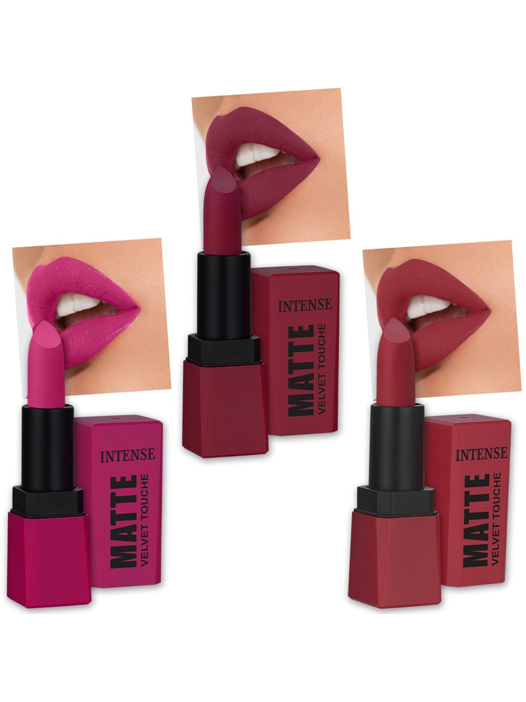 

PERPAA Sensational Matte Intense Velvet Touche Set Of 3 Lipsticks - 3.5 g Each, Pink