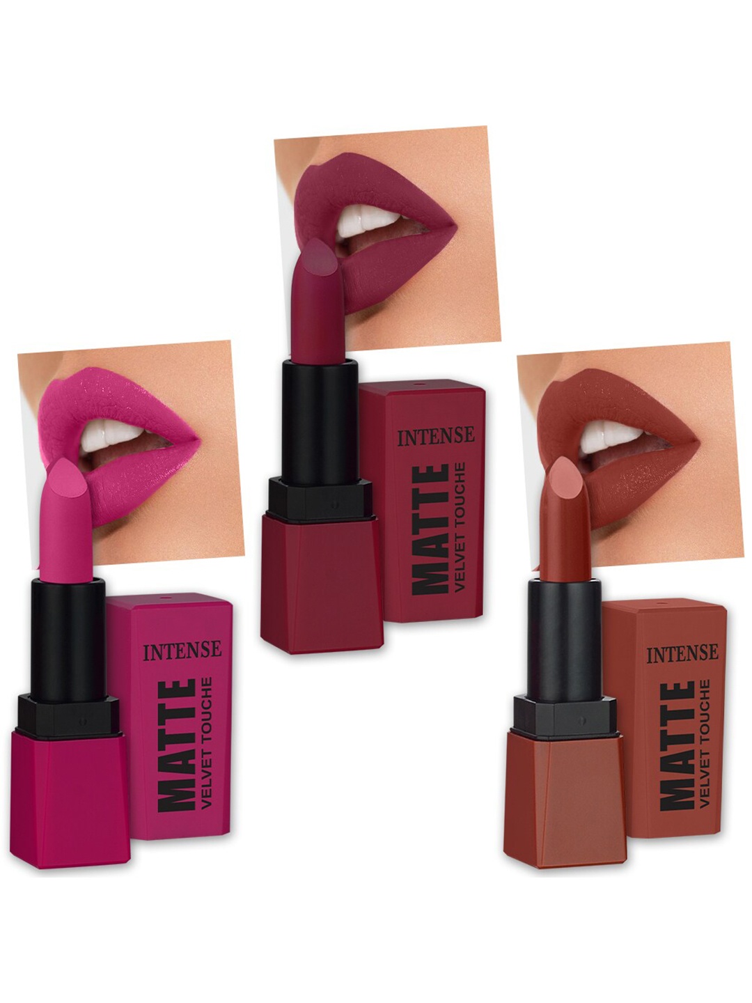 

PERPAA Sensational Matte Intense Velvet Touche Set Of 3 Lipsticks - 3.5 gm Each, Pink