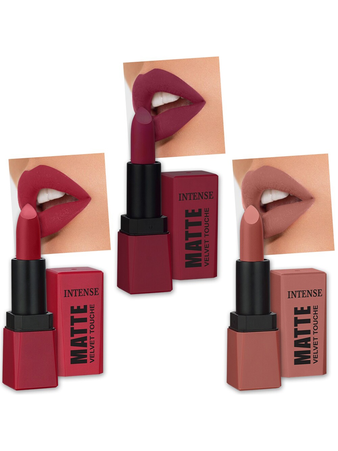 

PERPAA Sensational Matte Intense Velvet Touche Set Of 3 Lipsticks - 3.5 gm Each, Maroon