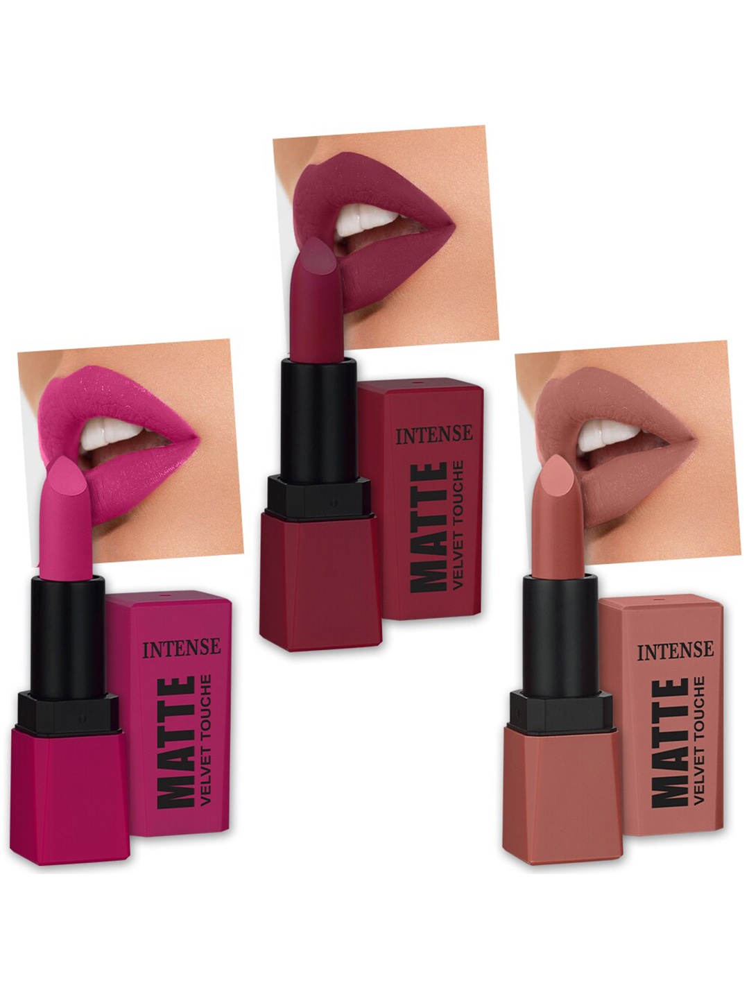 

PERPAA Sensational Matte Intense Velvet Touche Set Of 3 Lipstick - 3.5 g Each, Maroon