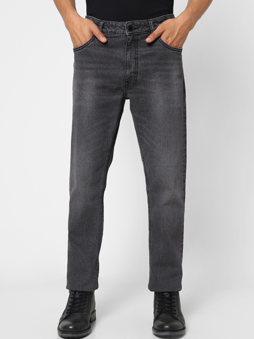 

Jack & Jones Men Straight Fit Heavy Fade Jeans, Grey