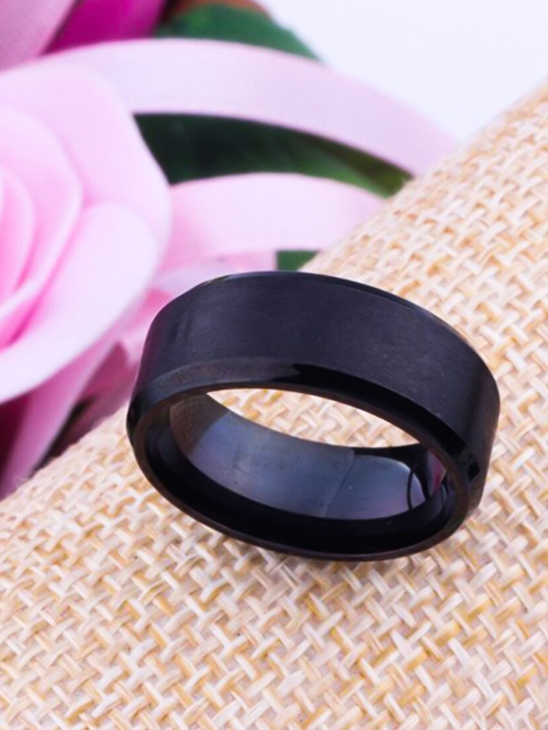 

Yellow Chimes Men Set Of 2 Stainless Steel Superman Finger Ring, Black