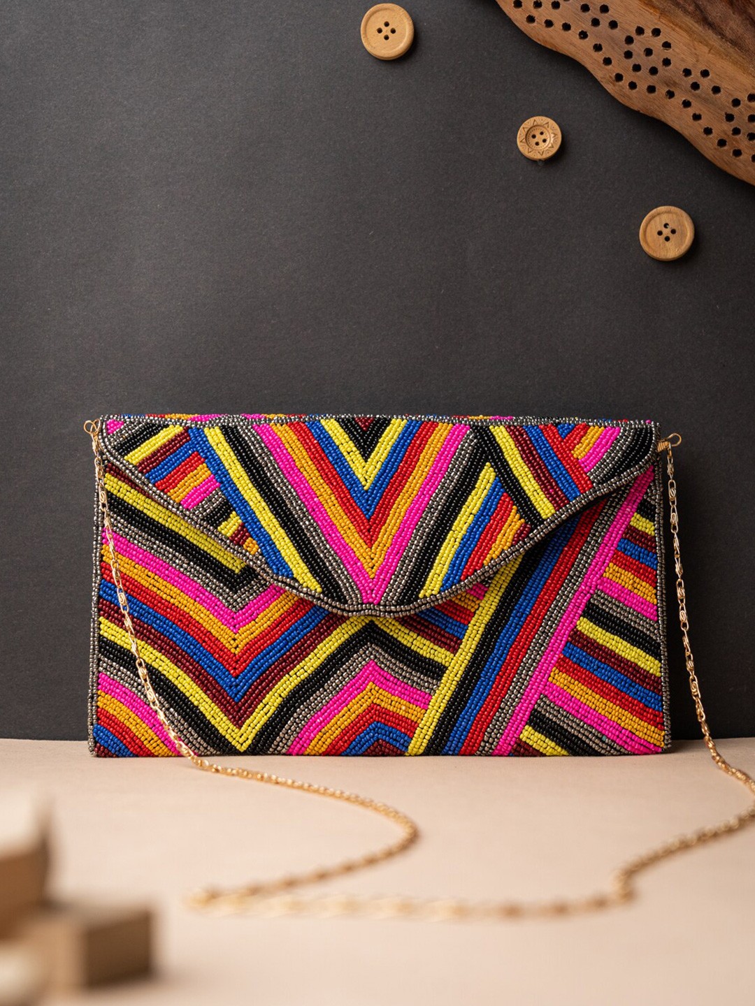 

NR By Nidhi Rathi Embellished Embellished Envelope Clutch, Pink