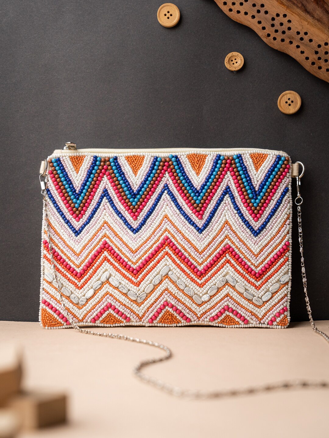 

NR By Nidhi Rathi Embellished Purse Clutch, Pink