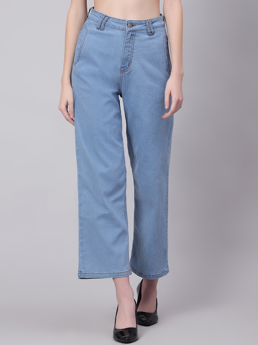

Kotty Women Straight Fit High-Rise Stretchable Jeans, Blue