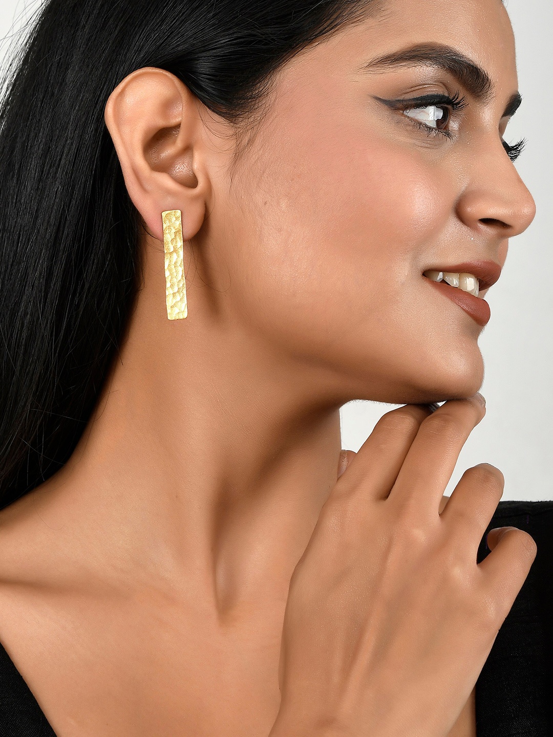 

Silvermerc Designs Contemporary Handcrafted Studs Earrings, Gold