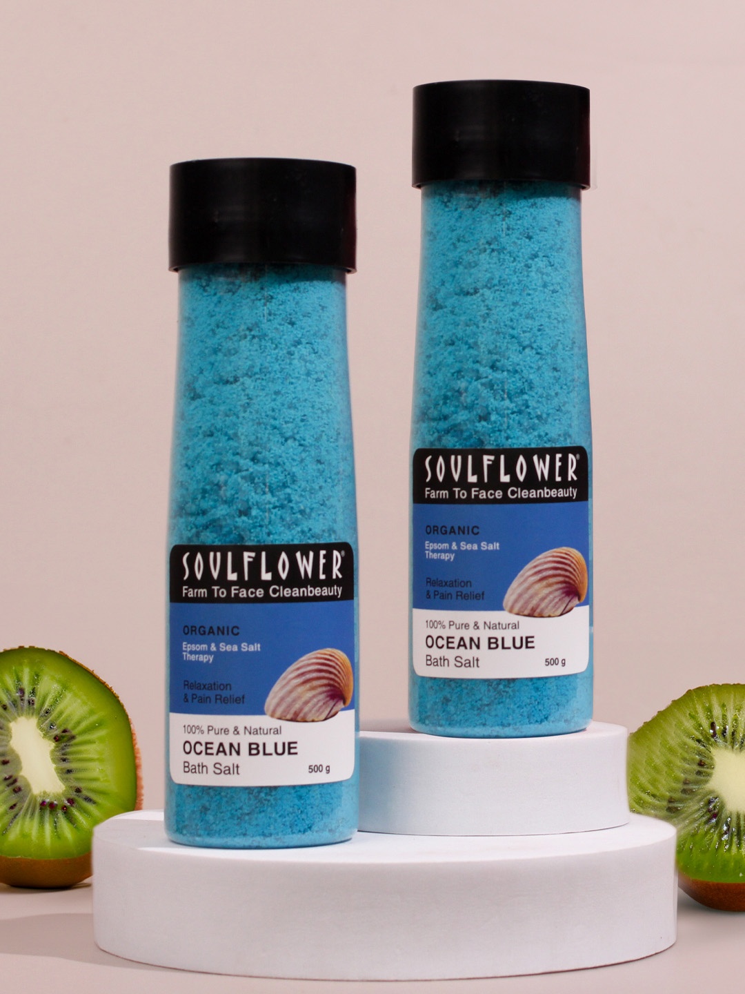 

Soulflower Unisex Pack of 2 Ocean Blue Sustainable Bath Salt