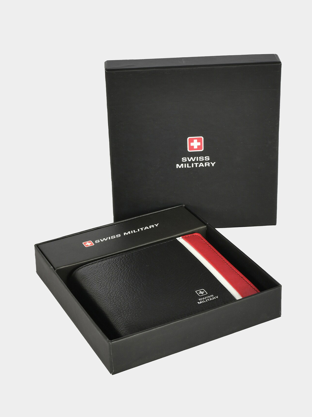 

SWISS MILITARY Men Leather Two Fold Wallet, Black
