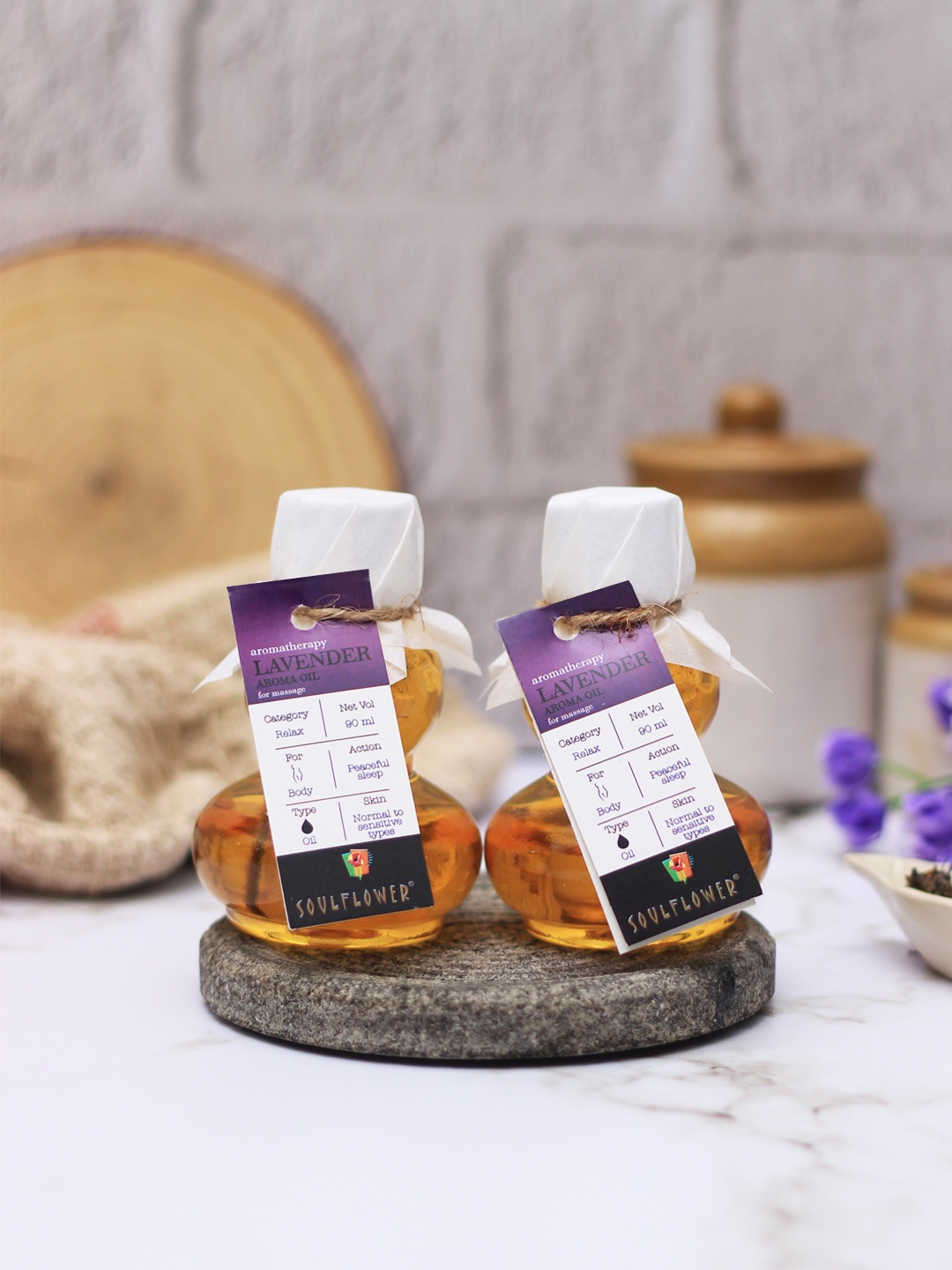 

Soulflower Unisex Pack of 2 Lavender Aroma Massage Oil, Gold