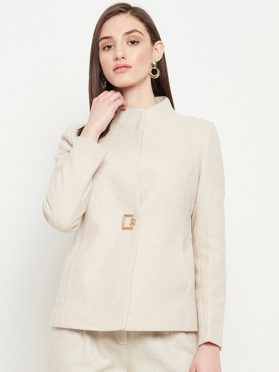

Madame Women Cotton Pea Coats, Beige