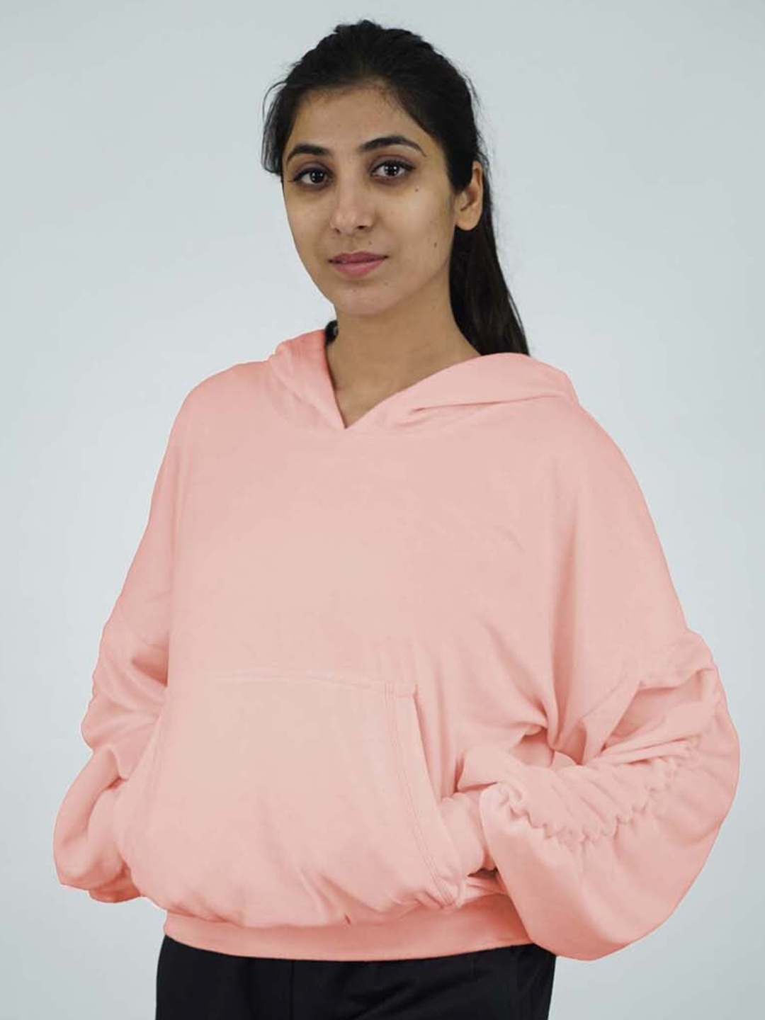 

IMPERATIVE Women Pink Hooded Sweatshirt
