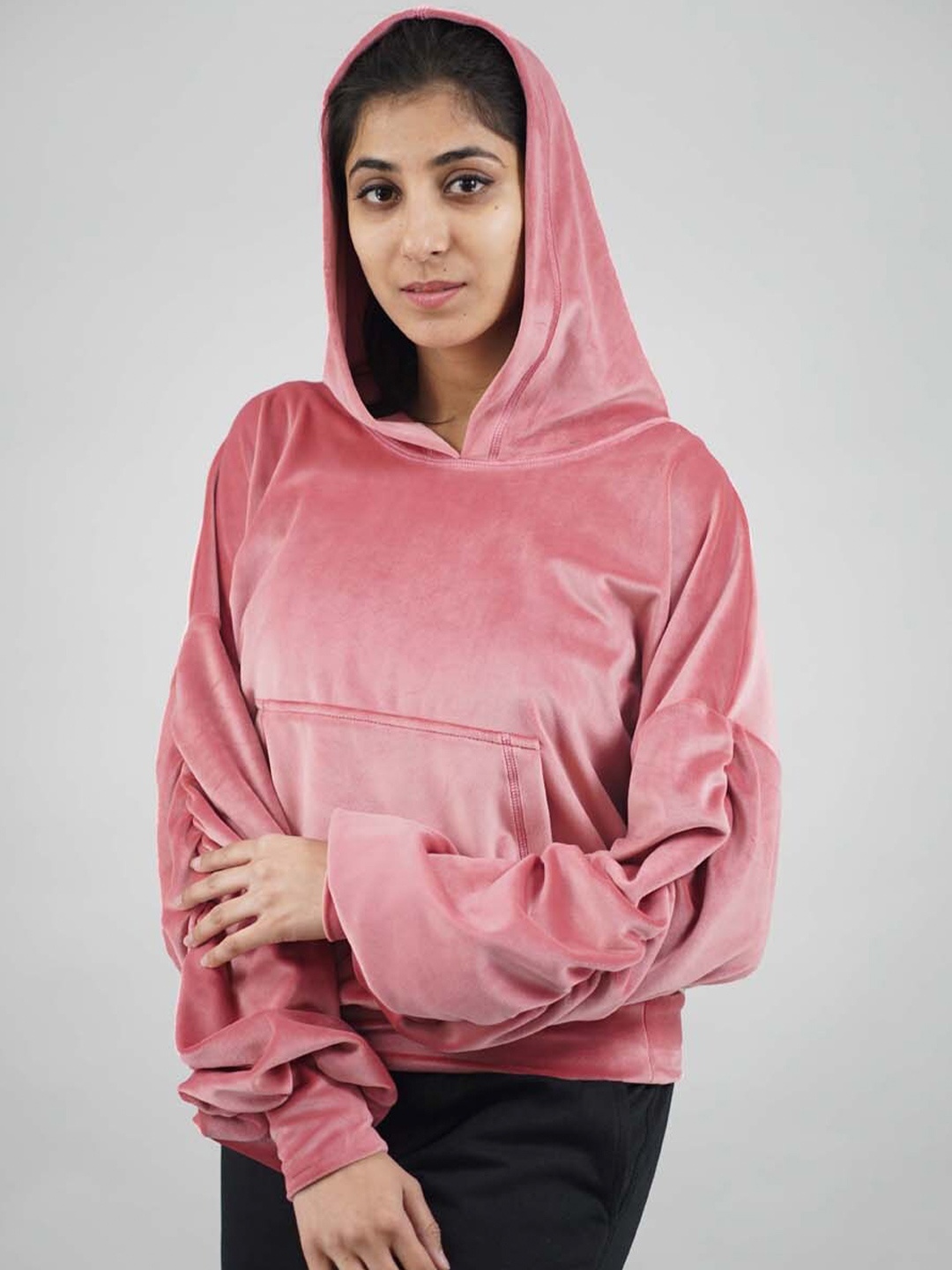 

IMPERATIVE Women Pink Hooded Sweatshirt