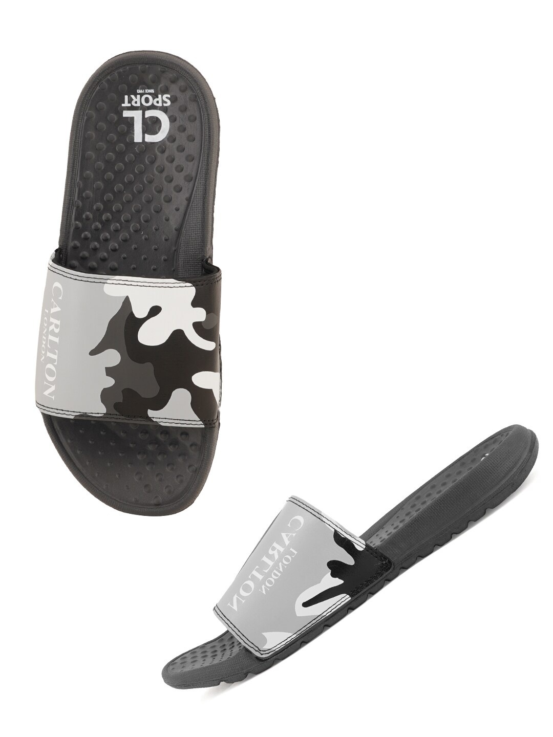 

Carlton London sports Men Printed Sliders, Black
