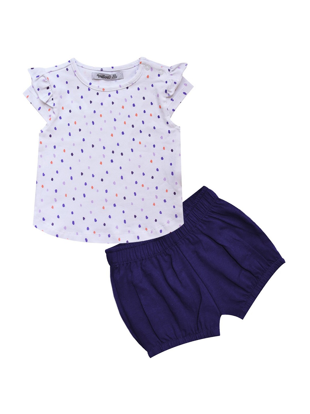 

milou Girls Printed Top with Shorts, White