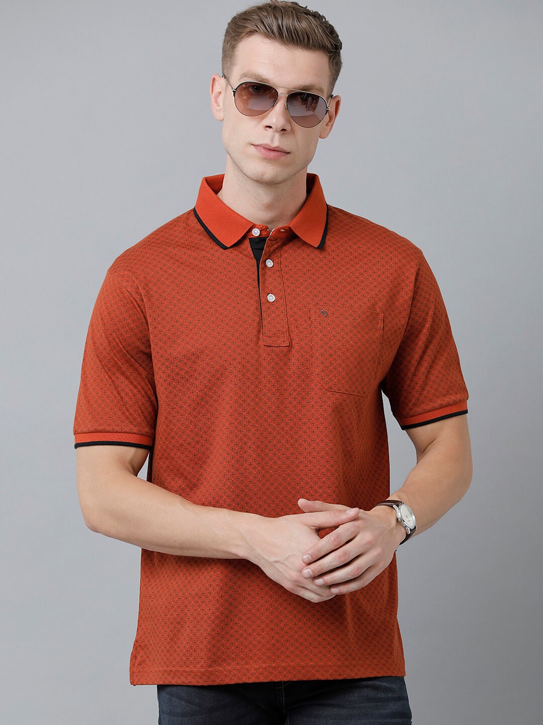 

Classic Polo Men Polo Collar Cotton T-shirt, Red