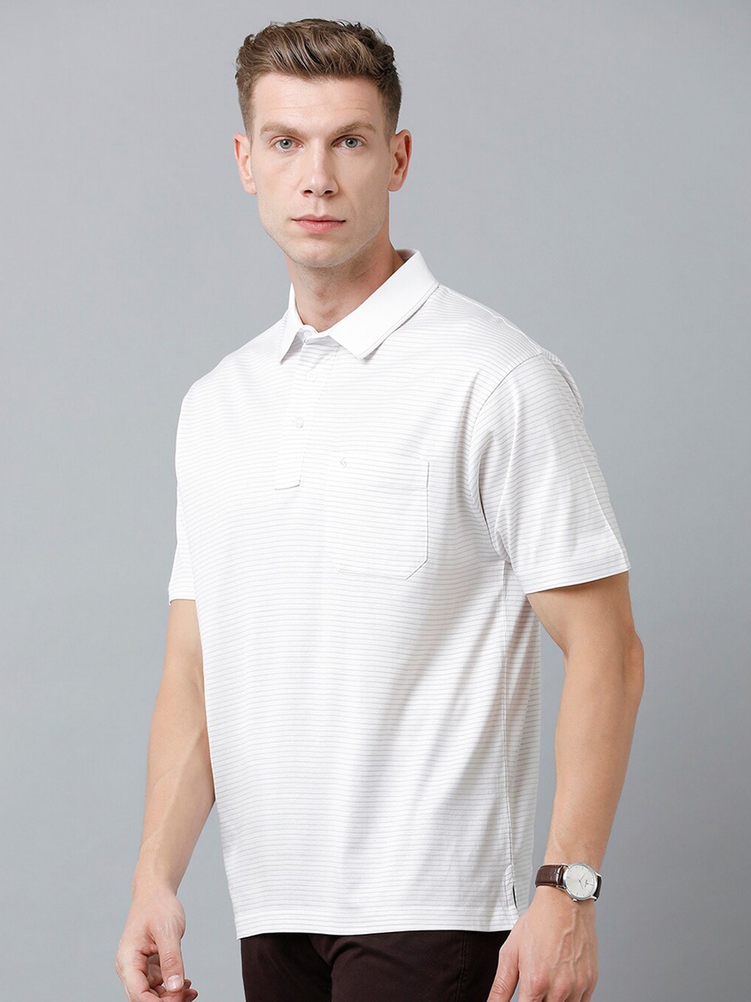 

Classic Polo Men Polo Collar T-shirt, White