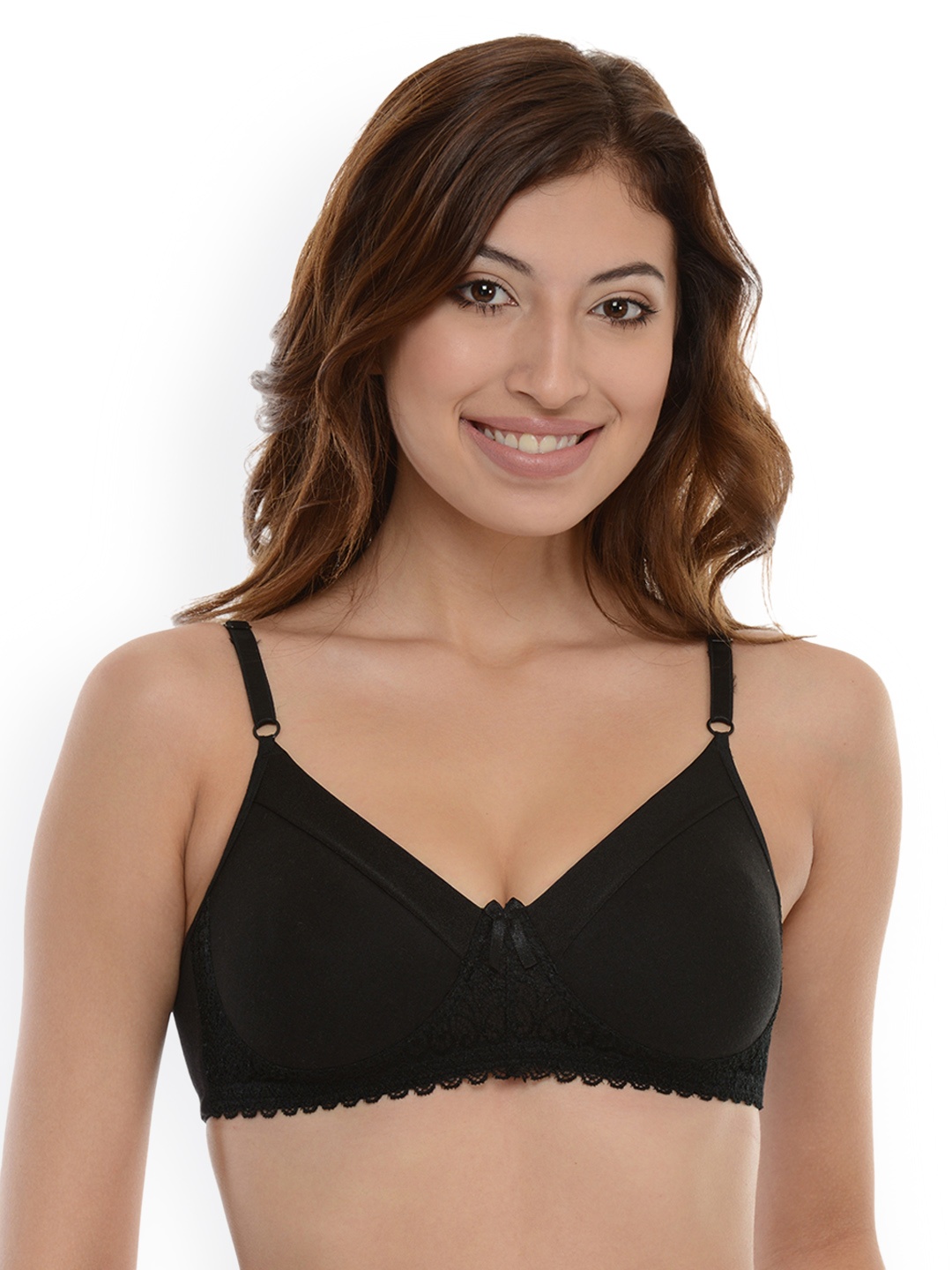 

Da Intimo Black Lace Non-Wired Non Padded Everyday Bra DI-882