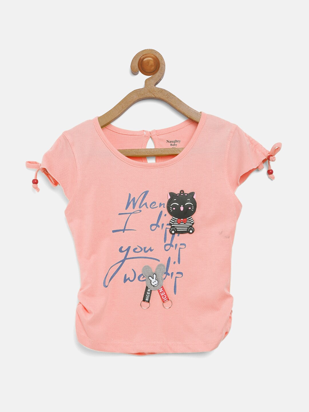 

V2 Value & Variety Girls Print Cotton Top, Beige