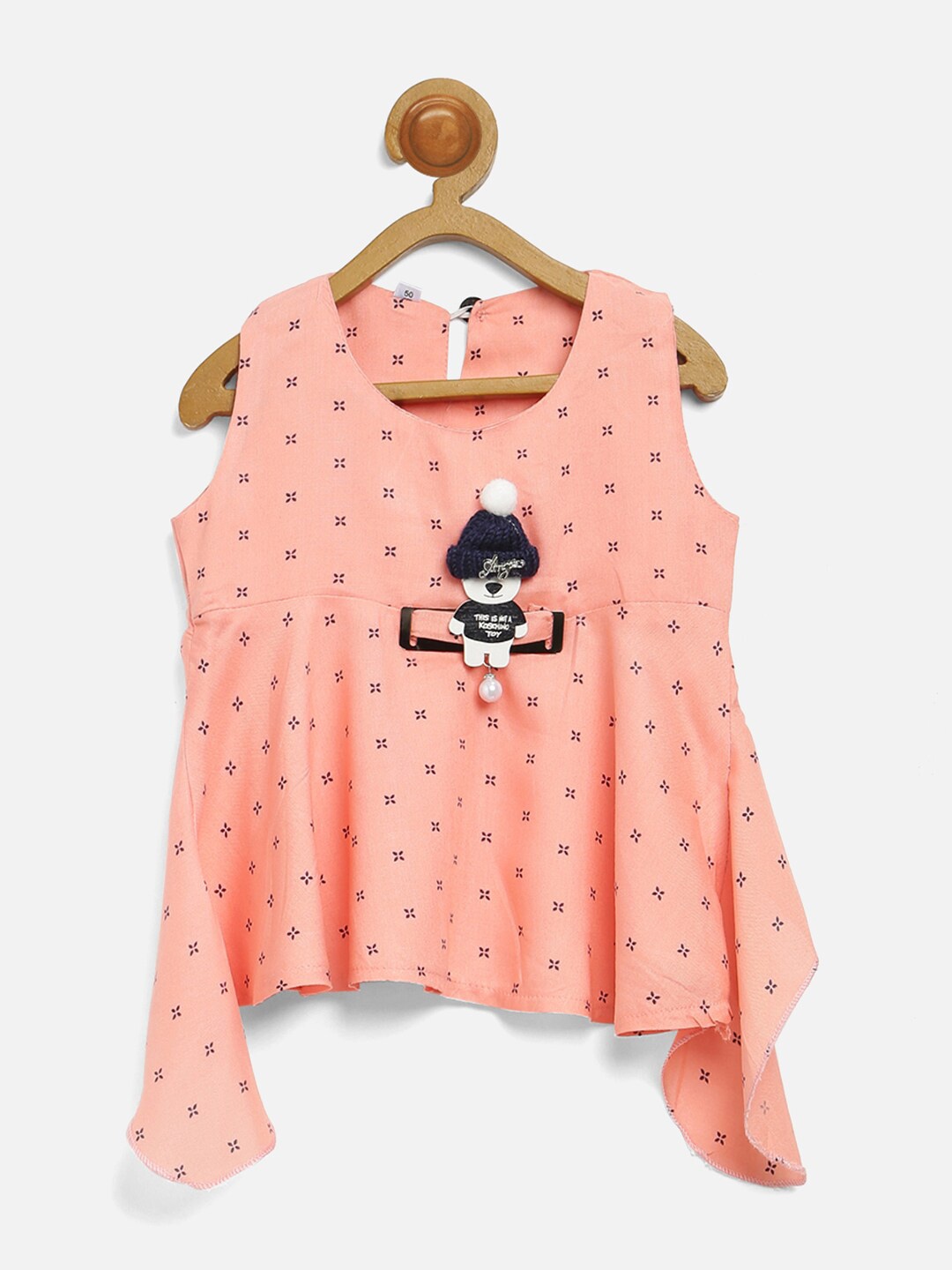

V2 Value & Variety Girls Print High-Low Top, Peach