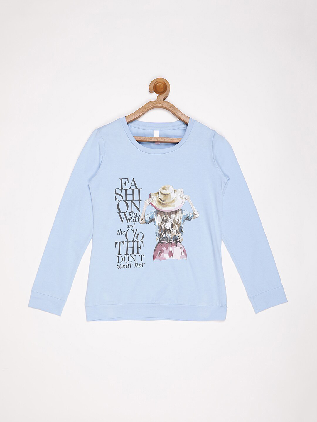 

V2 Value & Variety Girls Print Cotton Top, Blue