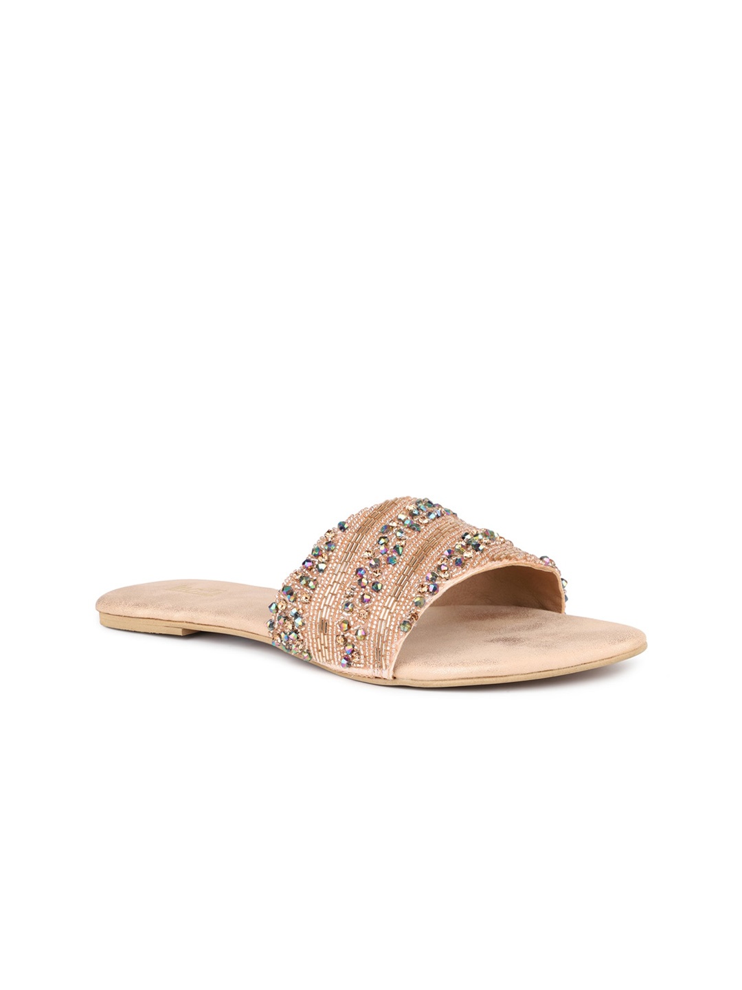 

Inc 5 Women Ethnic Open Toe Flats, Rose gold