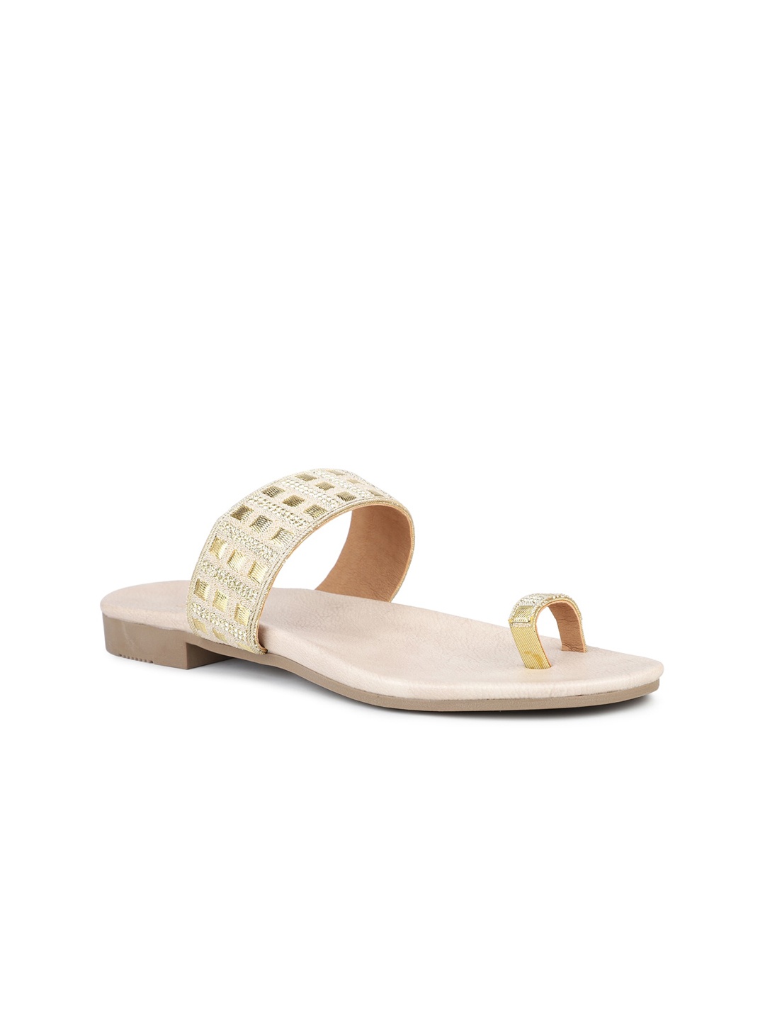 

Inc 5 Women Ethnic One Toe Flats, Gold