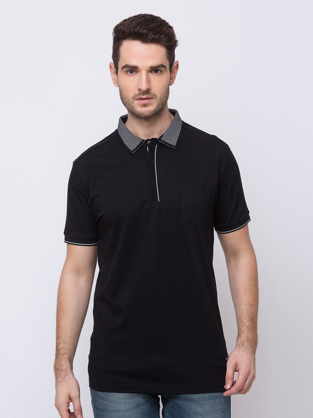 

Status Quo Men Polo Collar T-shirt, Black