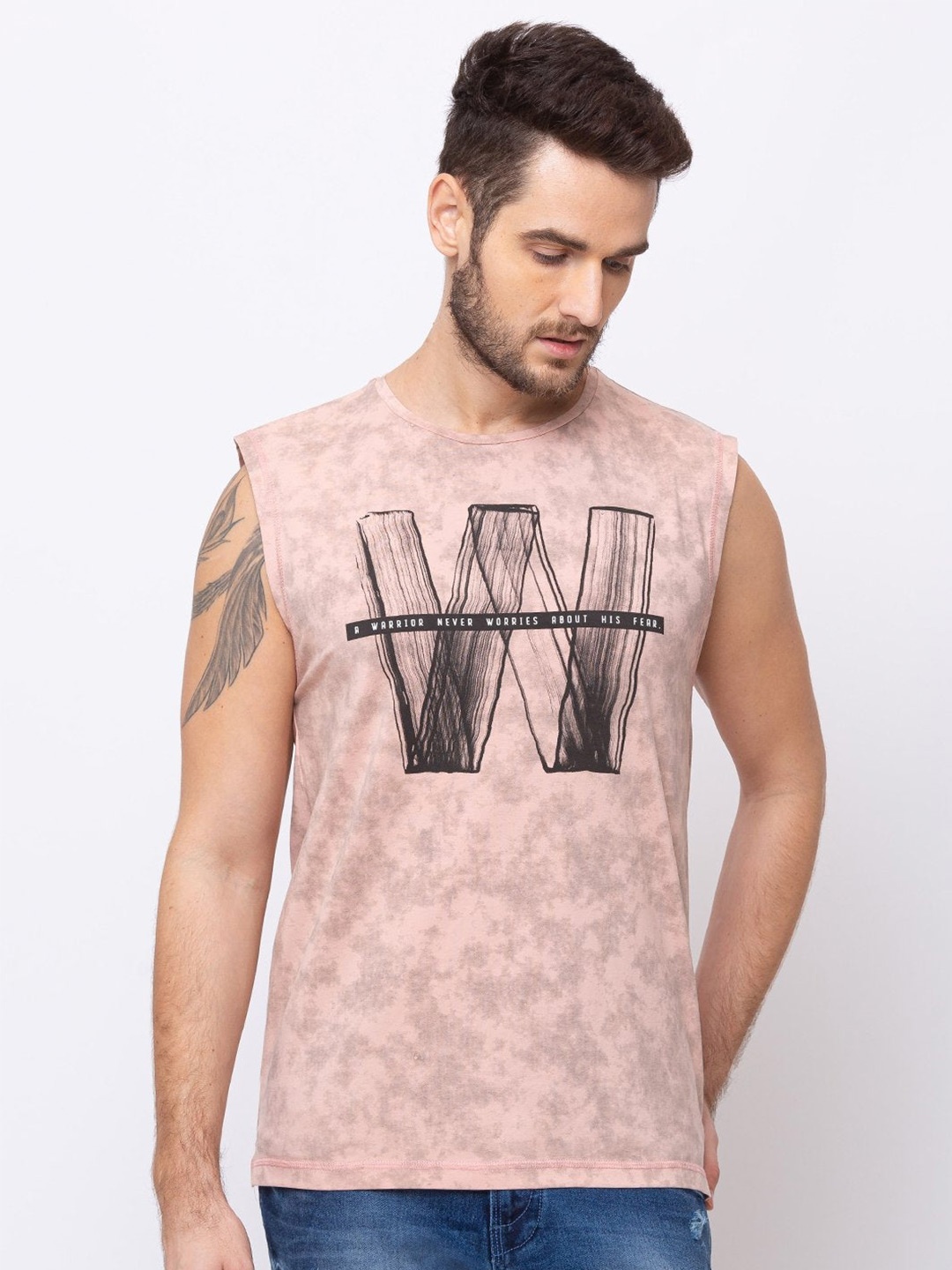 

Status Quo Men Typography Printed Cotton T-shirt, Pink