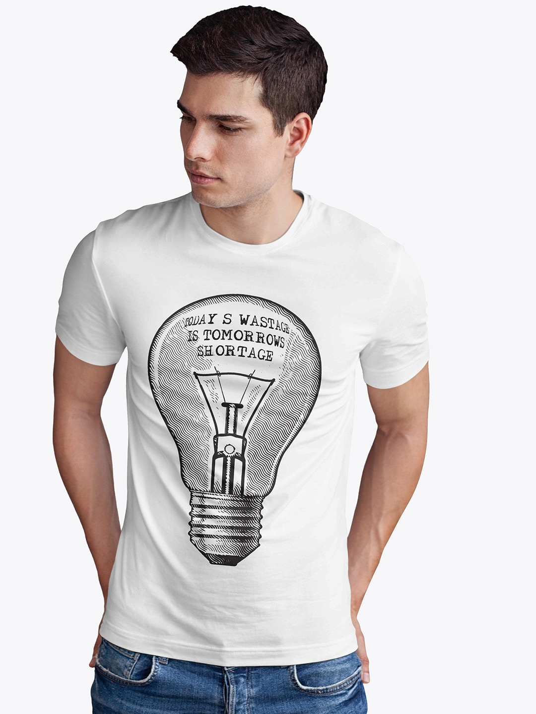 

Status Quo Men Typography Printed Cotton T-shirt, White