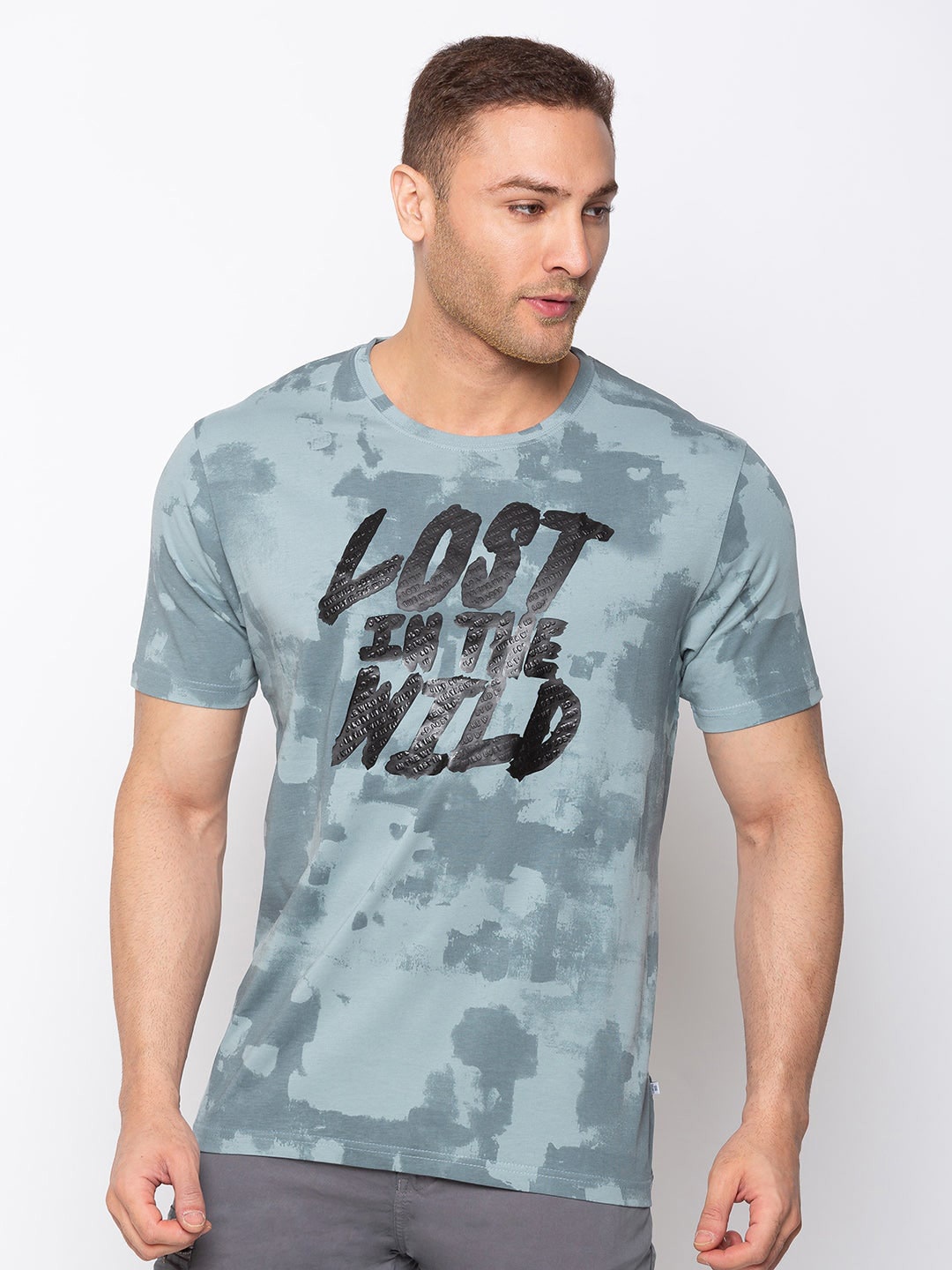 

Status Quo Men Typography Printed Round Neck Cotton T-shirt, Grey